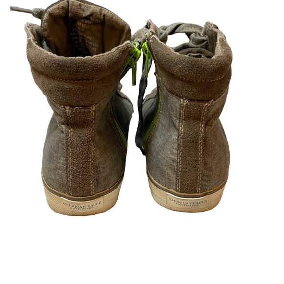 AMERICAN EAGLE OUTFITTERS Canvas High-Top Sneakers w/ Studs & Contrasting Zipper - Picture 3 of 6